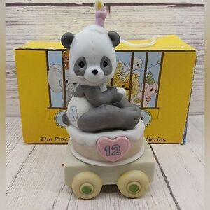Precious Moments Panda Birthday Train Bear Figurine Age 12 Kids